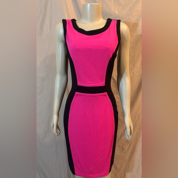 Yoana Baraschi Vibrant Pink and Black Mini Dress - Picture 2 of 6
